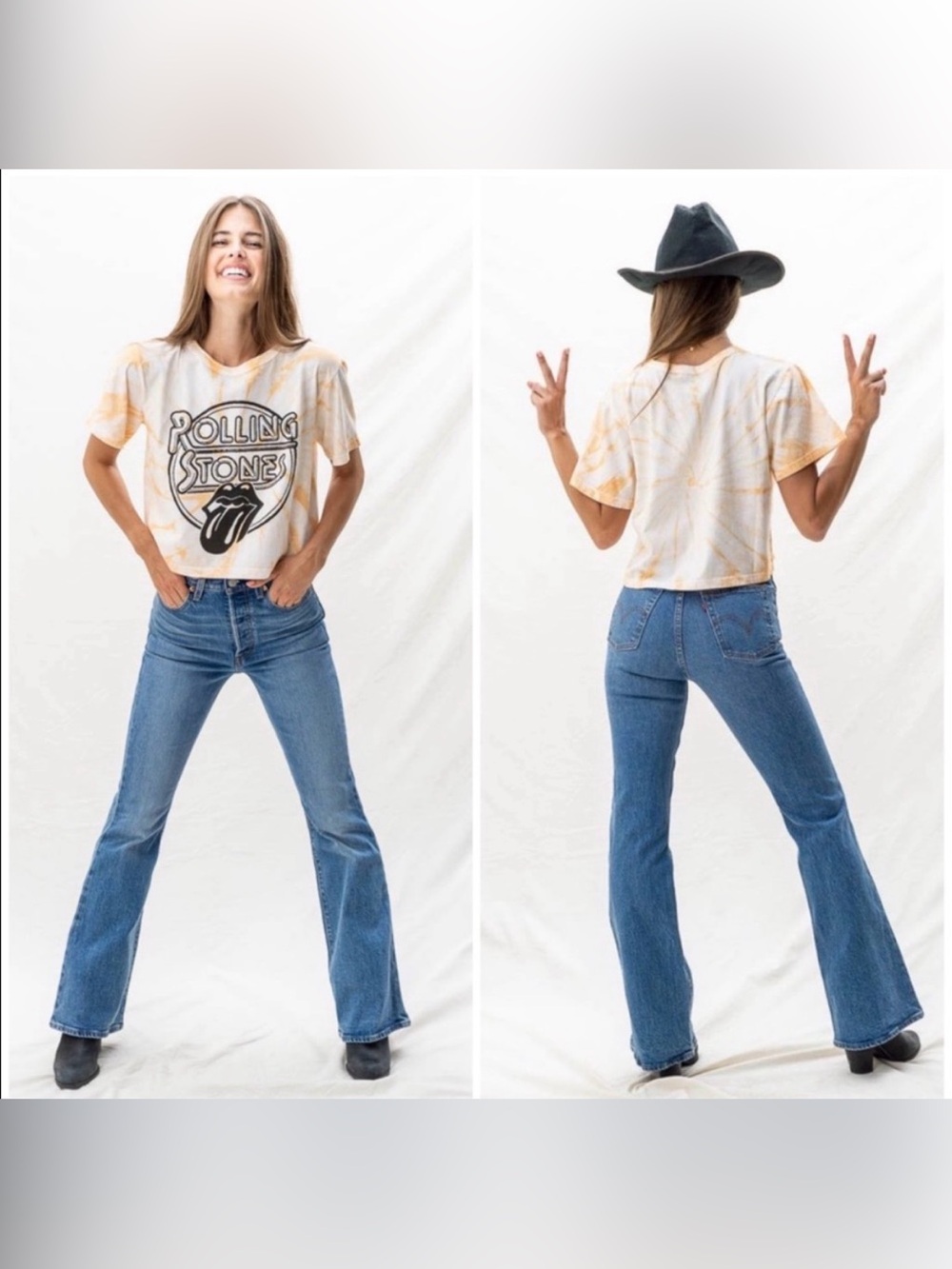 Levi's Ribcage Full Length Flare in Jive Song.